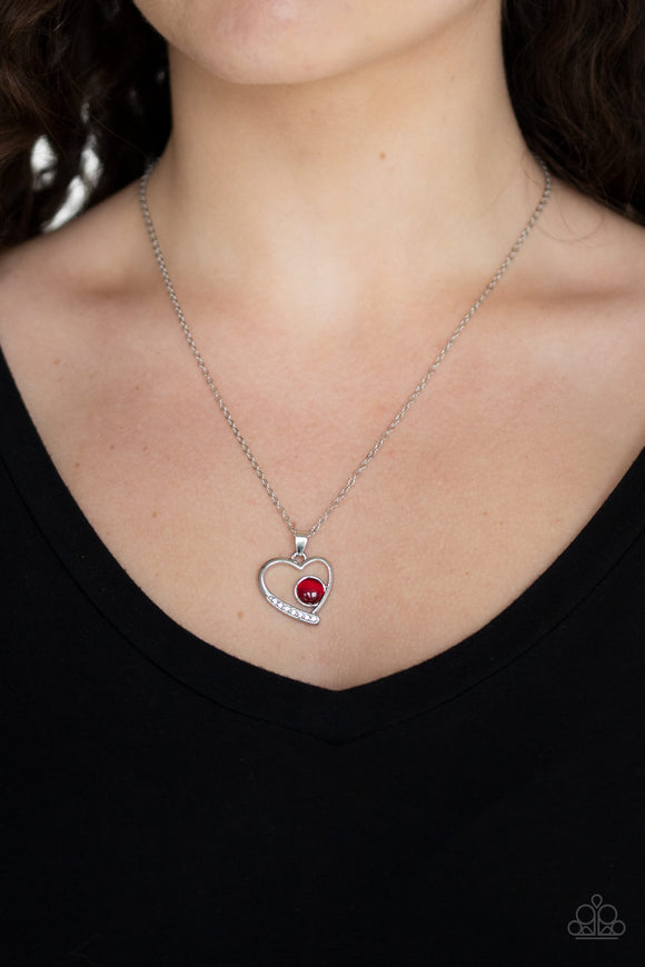 Heart Full of Love - Red Necklace - Paparazzi Accessories