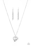 Heart Flutter - White Necklace - Paparazzi Accessories