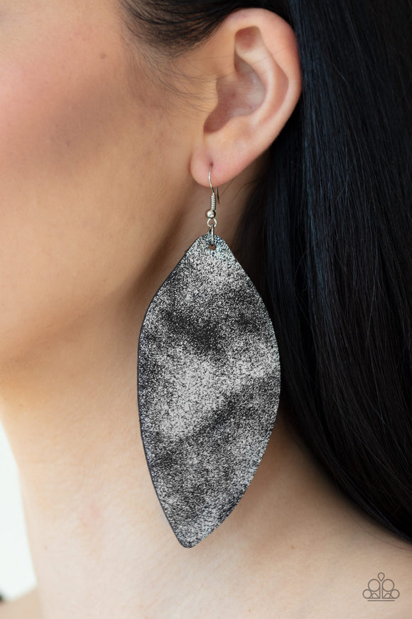 Serenely Smattered - Black Earrings - Paparazzi Accessories