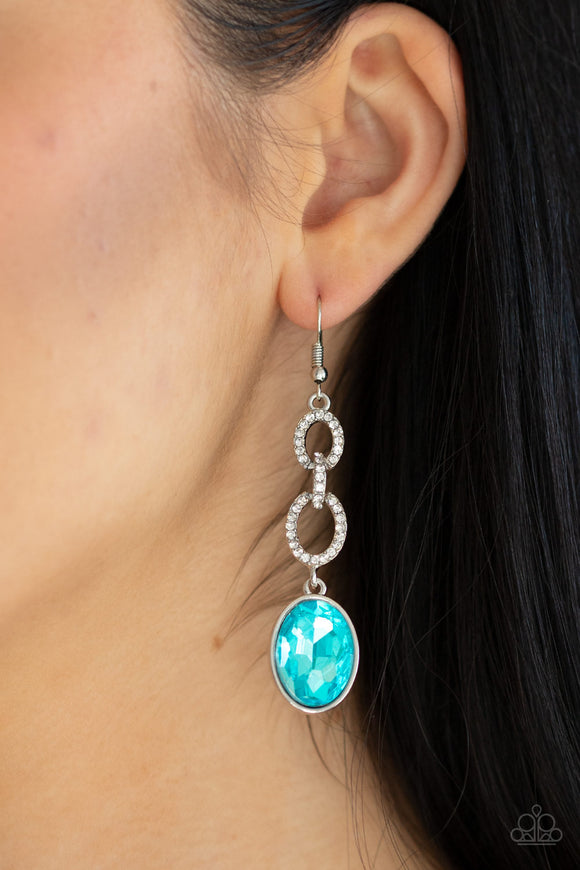 Extra Ice Queen - Blue Earrings - Paparazzi Accessories