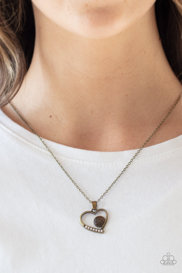 Heart Full of Love - Brass Necklace - Paparazzi Accessories