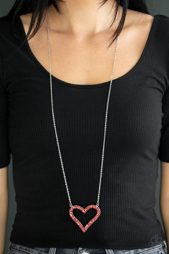 Pull Some HEART-strings - Red Necklace - Paparazzi Accessories