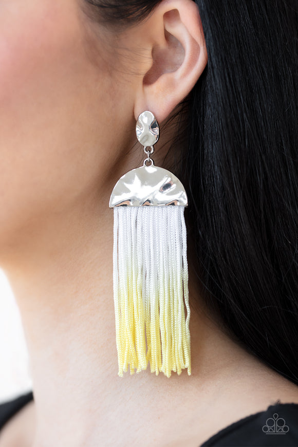 Rope Them In - Yellow Earrings - Paparazzi Accessories