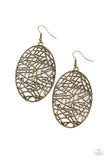 Way Out of Line - Brass Earrings - Paparazzi Accessories