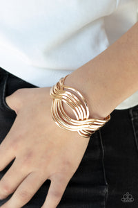 Curvaceous Curves - Gold Bracelet - Paparazzi Accessories