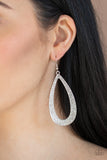 Diamond Distraction - White Earrings - Paparazzi Accessories