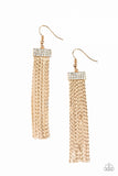 Twinkling Tapestry - Gold Earrings - Paparazzi Accessories 