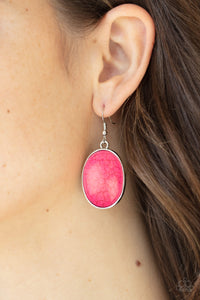 Serenely Sediment - Pink Earrings - Paparazzi Accessories 