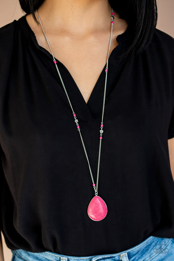 Desert Meadow - Pink Necklace - Paparazzi Accessories