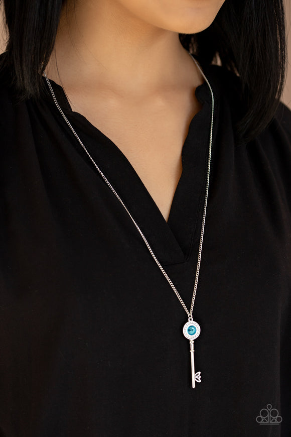 Secret Shimmer - Blue Necklace - Paparazzi Accessories