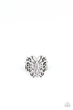 Wouldnt Hurt a BUTTERFLY - Silver Ring - Paparazzi Accessories 