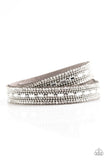 Shimmer and Sass - Silver Wrap Bracelet - Paparazzi Accessories