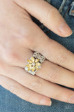 Brilliantly Blooming - Yellow Ring - Paparazzi Accessories