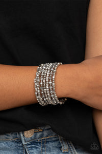 ICE Knowing You - Silver Coil Bracelet - Paparazzi Accessories