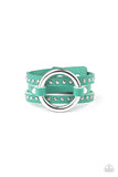 Studded Statement-Maker - Green Bracelet - Paparazzi Accessories 