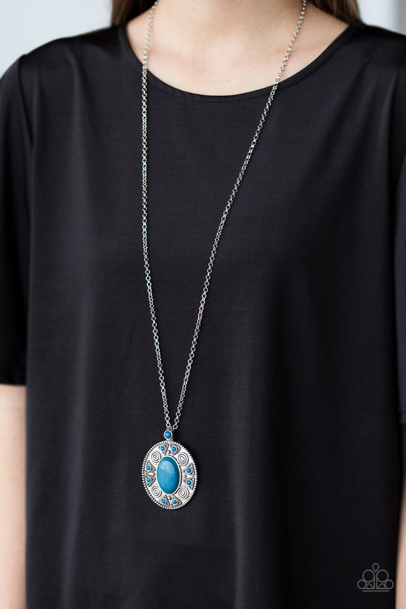 Sunset Sensation - Blue Necklace - Paparazzi Accessories