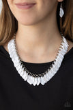 Super Bloom - White Necklace - Paparazzi Accessories