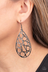 Reshaped Radiance - Black Earrings - Paparazzi Accessories
