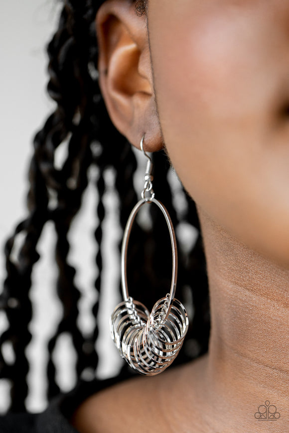 Halo Effect - Silver Earrings - Paparazzi Accessories
