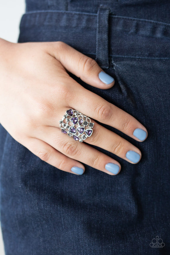 Glitter Flirt - Purple Ring - Paparazzi Accessories