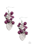 Fruity Finesse - Purple Earrings - Paparazzi Accessories