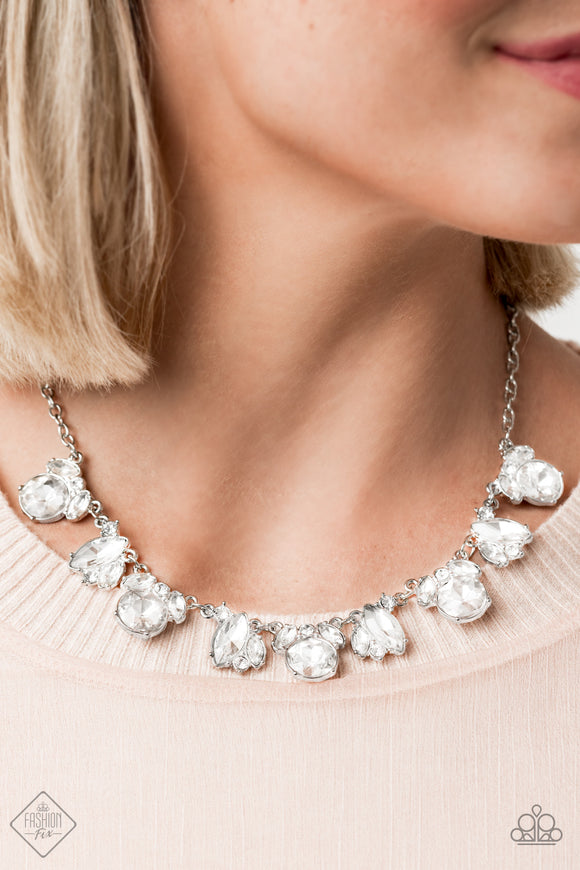 BLING to Attention - White Necklace - Paparazzi Accessories