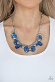 Gossip Glam - Blue Necklace - Paparazzi Accessories