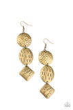 Mixed Movement - Brass Earrings - Paparazzi Accessories