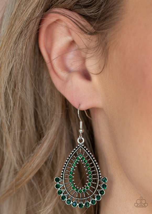 Castle Collection - Green Earrings - Paparazzi Accessories