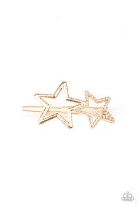Lets Get This Party STAR-ted! - Gold Hair Clip - Paparazzi Accessories