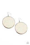 Wonderfully Woven - White Earrings - Paparazzi Accessories