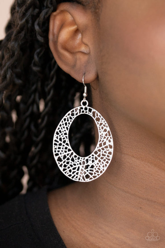 Serenely Shattered - Silver Earrings - Paparazzi Accessories