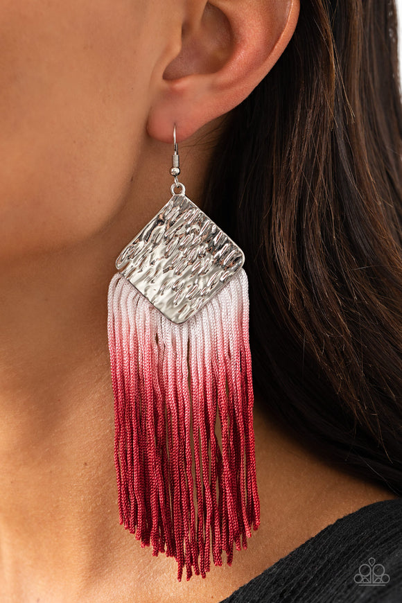 DIP The Scales - Red Earrings - Paparazzi Accessories