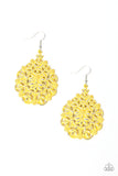 Floral Affair - Yellow Earrings - Paparazzi Accessories