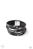 Fearlessly Layered - Black Bracelet - Paparazzi Accessories