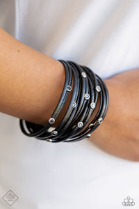 Fearlessly Layered - Black Bracelet - Paparazzi Accessories