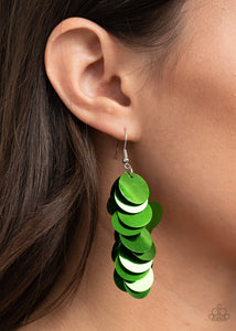 Now You SEQUIN It - Green Earrings - Paparazzi Accessories