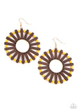 Solar Flare - Yellow Earrings - Paparazzi Accessories