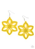 Bahama Blossoms - Yellow Earrings - Paparazzi Accessories