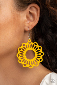 Dominican Daisy - Yellow Earrings - Paparazzi Accessories