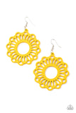 Dominican Daisy - Yellow Earrings - Paparazzi Accessories
