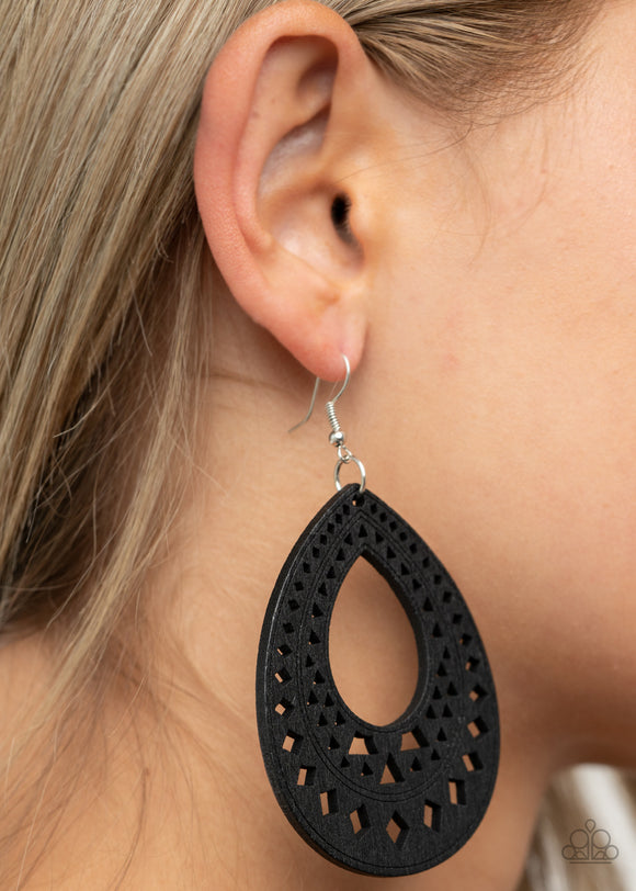 Belize Beauty - Black Earrings - Paparazzi Accessories