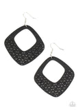 WOOD You Rather - Black Earrings - Paparazzi Accessories 