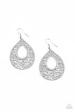 Airy Applique - White Earrings - Paparazzi Accessories
