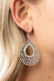 Airy Applique - White Earrings - Paparazzi Accessories