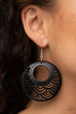 Tropical Canopy - Black Earrings - Paparazzi Accessories