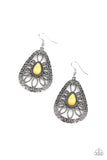 Floral Frill - Yellow Earrings - Paparazzi Accessories