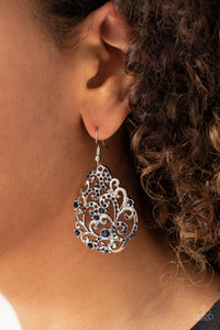 Winter Garden - Blue Earrings - Paparazzi Accessories