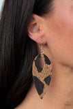 Cork Cabana - Black Earrings - Paparazzi Accessories