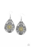 Banquet Bling - Yellow Earrings - Paparazzi Accessories